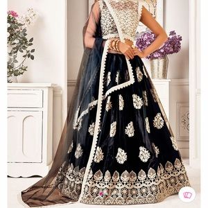 Black and white lehenga